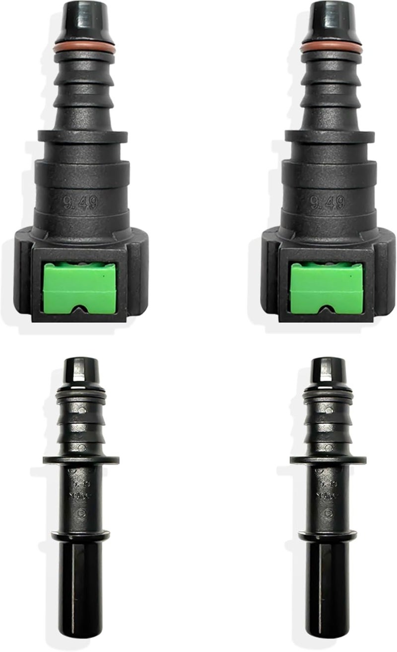 Japtend Fuel Line Quick Connect Set, 2 Sets Fuel Line Hose Release Connect Fittings Include Straight Pipe Connector SAE 9.49mm to ID 8mm - Image 1